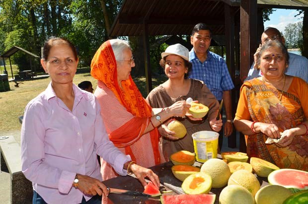 People preparing for the annual picnic, hosted by the Burnaby Hindu Temple. This year's event was held on Sunday, July 28.