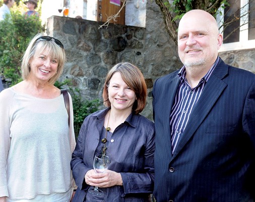 Kerry McPhedran (left), show curator Adele Weder and brother Max Weder.