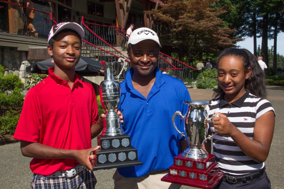 Joe Francois with his children Alex and Sumie.