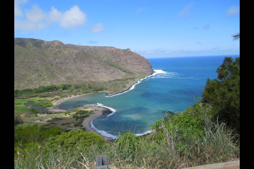 Halawa Valley as seen from above on the Hawaiian Island of Molokai.