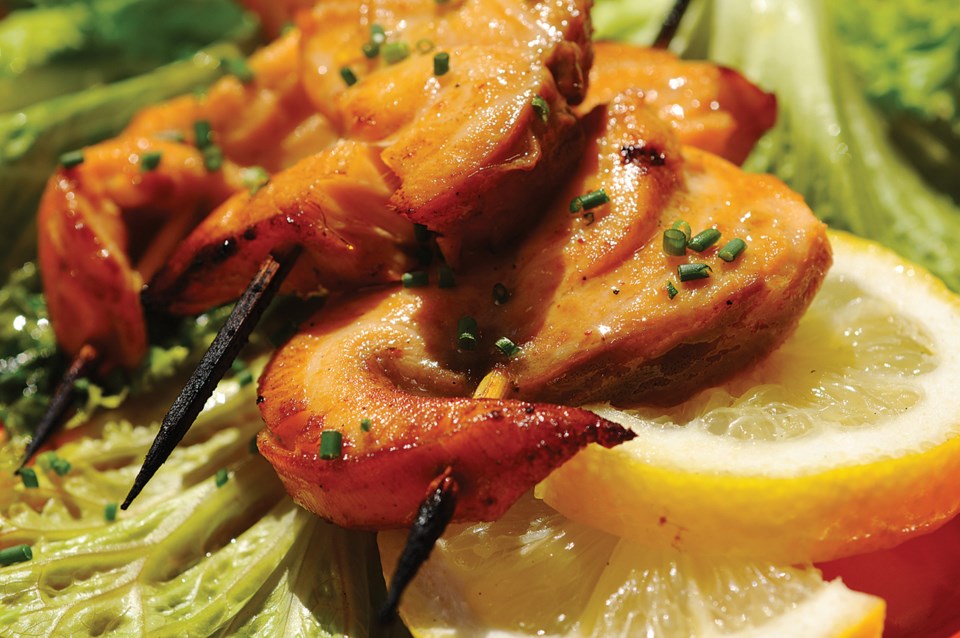 Salmon skewers