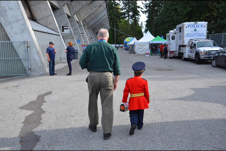 Honoured: Casey Wright was the special guest at the RCMP Musical Ride on Aug. 27 in Burnaby. The 12-year-old also became the first civilian to receive the rank of honorary Staff Sergeant Major, bestowed upon him by the RCMP commissioner in Ottawa.