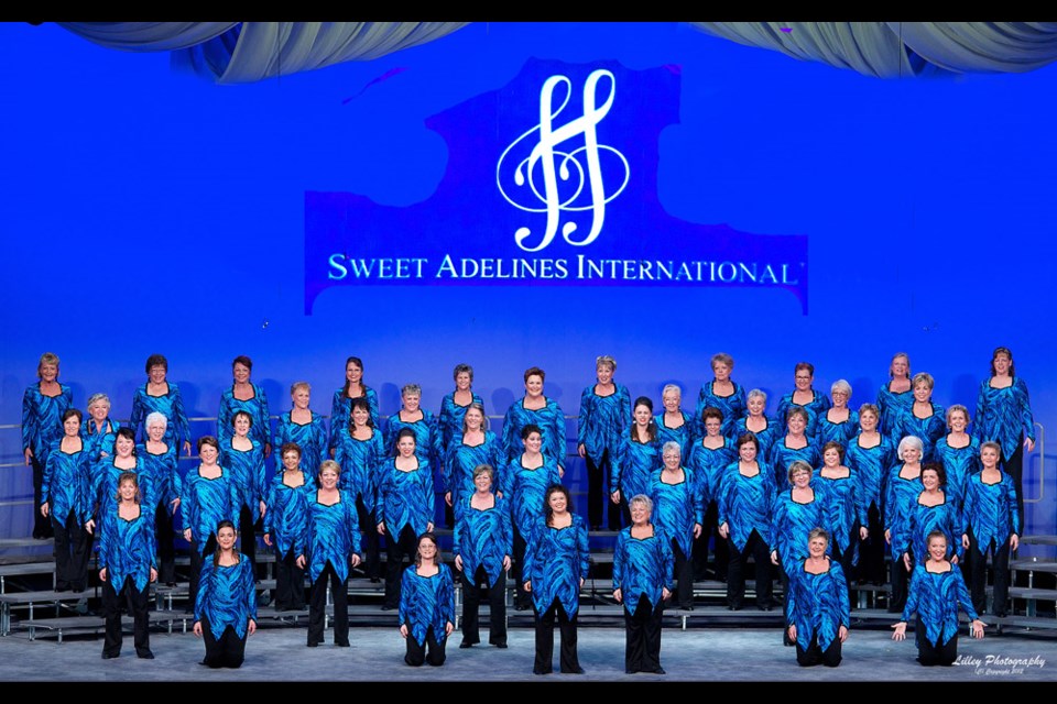 With style: The Westcoast Harmony Chorus at the Harmony Classic competition in Denver, where they were crowned champions. The chorus will be in Burnaby Sept. 28 as part of a 12-hour sing-a-thon.