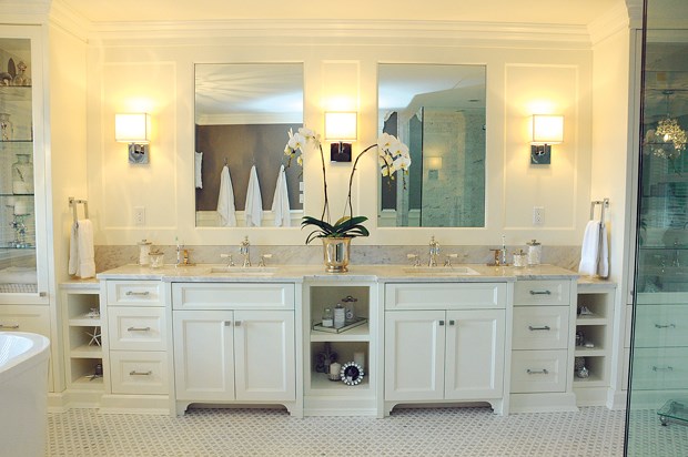 Master bathroom, millwork by Eurotek Enterprises. Contractor Jeff Henderson Construction.