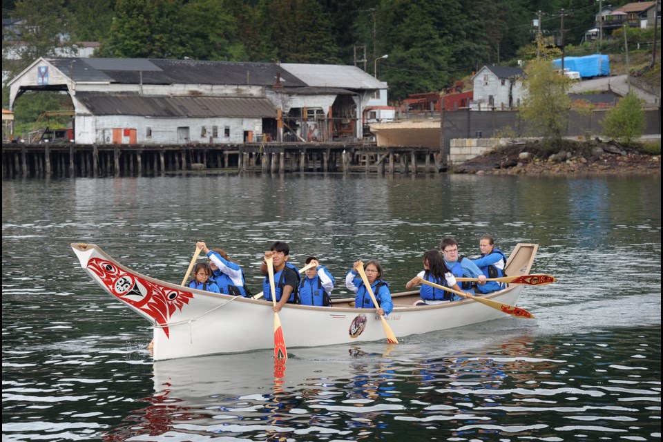 Members of the Renfrew-Collingwood Aboriginal Canoe Club prepare for their Saturday morning practice paddle. The group will be transporting residential school survivors in their canoes for the “Truth and Reconcilliation Commission” Sept. 17, 2013.