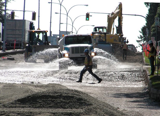 Work underway: Construction on Royal Avenue includes rebuilding the road’s subsurface, which is more than 50 years old and is unable to handle today’s traffic volumes and weights.