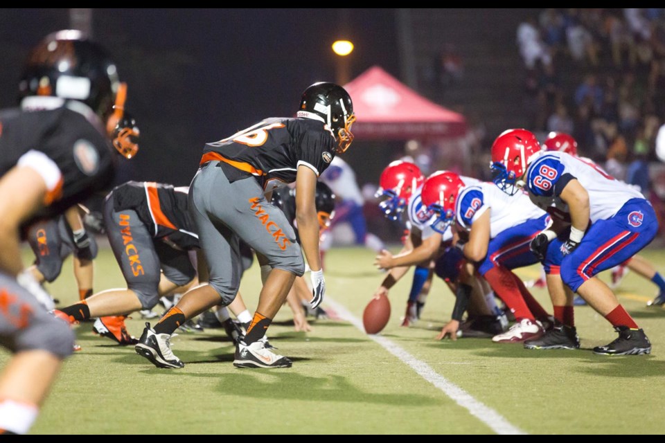 New Westminster Hyacks took on Coquitlam's Centennial Centaurs in their homecoming game at Mercer Stadium on Sept. 13. The Hyacks beat the Centaurs 44-22.