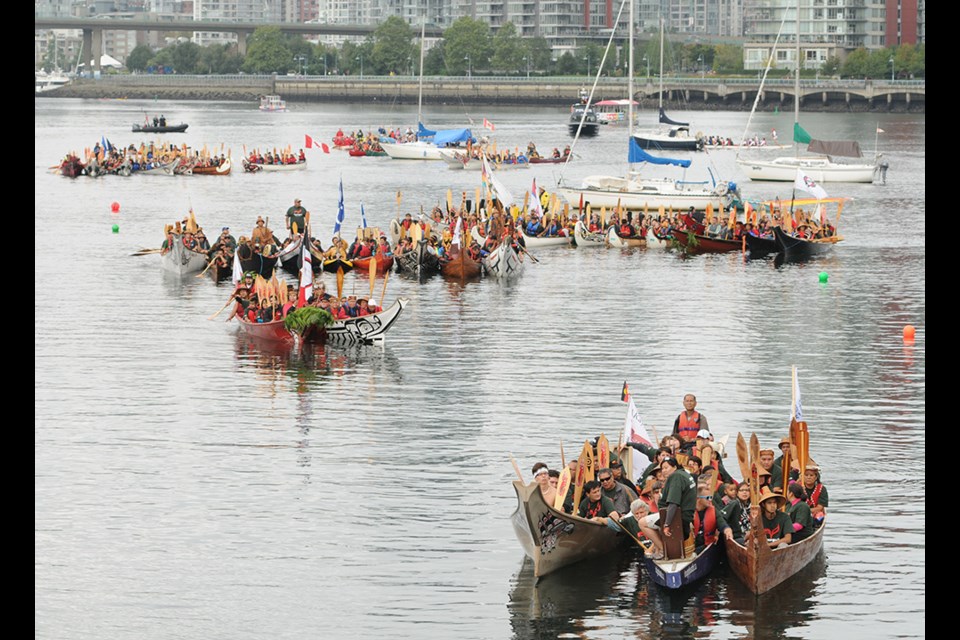 All Nations Canoe Gathering, part of Reconciliation Week, ended at Science World.