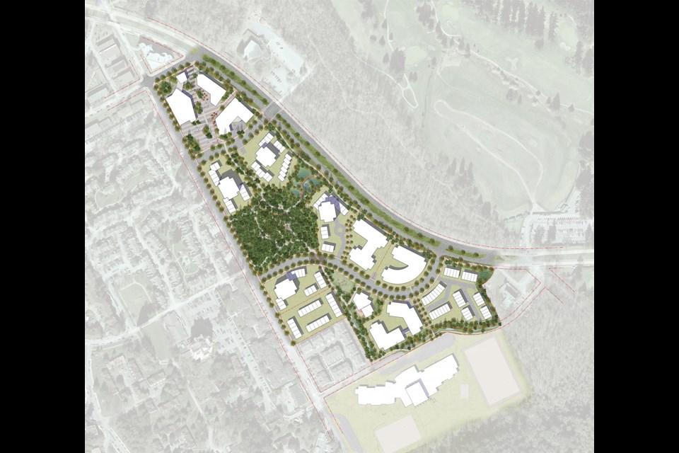 The provincial government returned a 22-acre site to the Musqueam Indian Band in 2008. In April, the band revealed its preferred option for the property — a 30,000-square-foot commercial village with a four-storey hotel and residential buildings. Rendering courtesy of Rositch Hemphill Architects