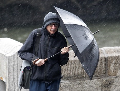 umbrella with man