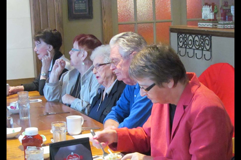 The Seniors Services Society has Out and About events twice a month. Last weekend, a group of 13 New Westminster seniors went to lunch at ABC Country Restaurant in Coquitlam before catching a movie. Other recent society lunch and dinner events included lunch at Go Thai and dinner at the Dublin Castle.