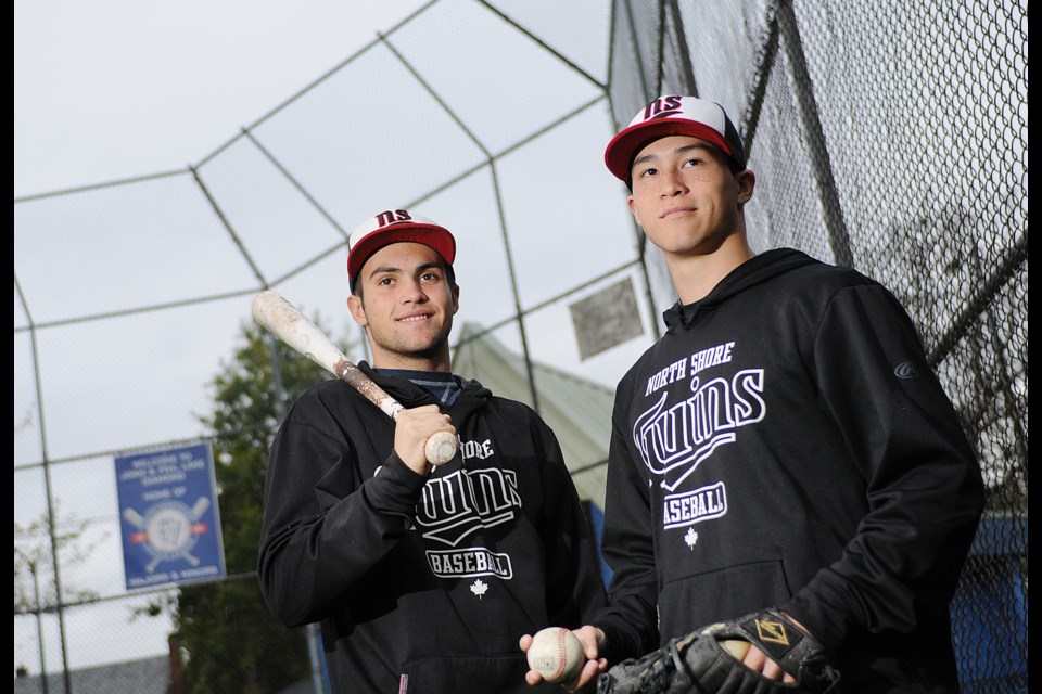 Brad Smith (left) and Keenan Williams met at South Memorial Park when they first played with South Vancouver Little League a decade ago. On Oct. 3, they travelled to Florida to train with the junior national baseball team.