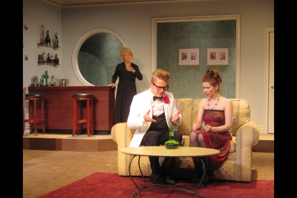 In the spotlight: Joan Koebel, Jordan Spanjers and Julia Grace in the Vagabond Players' production of Let's Murder Marsha.