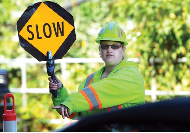 “We’re there to try and make everybody’s day run a little smoother even though there are delays,” says Jessica Gray of her job as a traffic control person, or TCP.