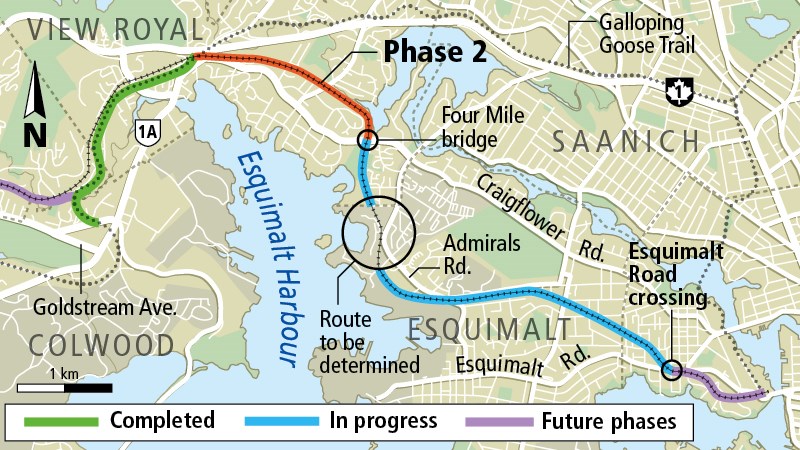 Map of E&N Rail Trail