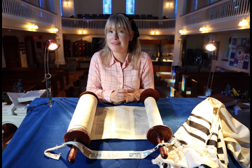 Avielah Barclay and the Torah scrolls she repaired are coming home to Victoria. Barclay is a Hebrew ritual scribe who lives in London but grew up largely in Victoria. She helped determine the scrolls are at least 300 years old and written in a German style.