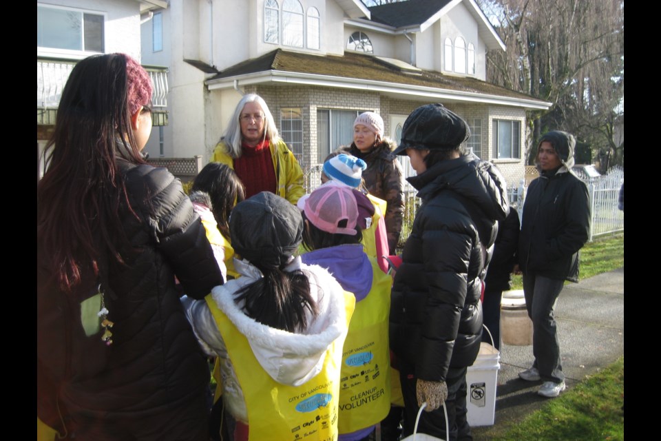 Sherry Loof leading the Dragon Clean up team. Photo submitted.