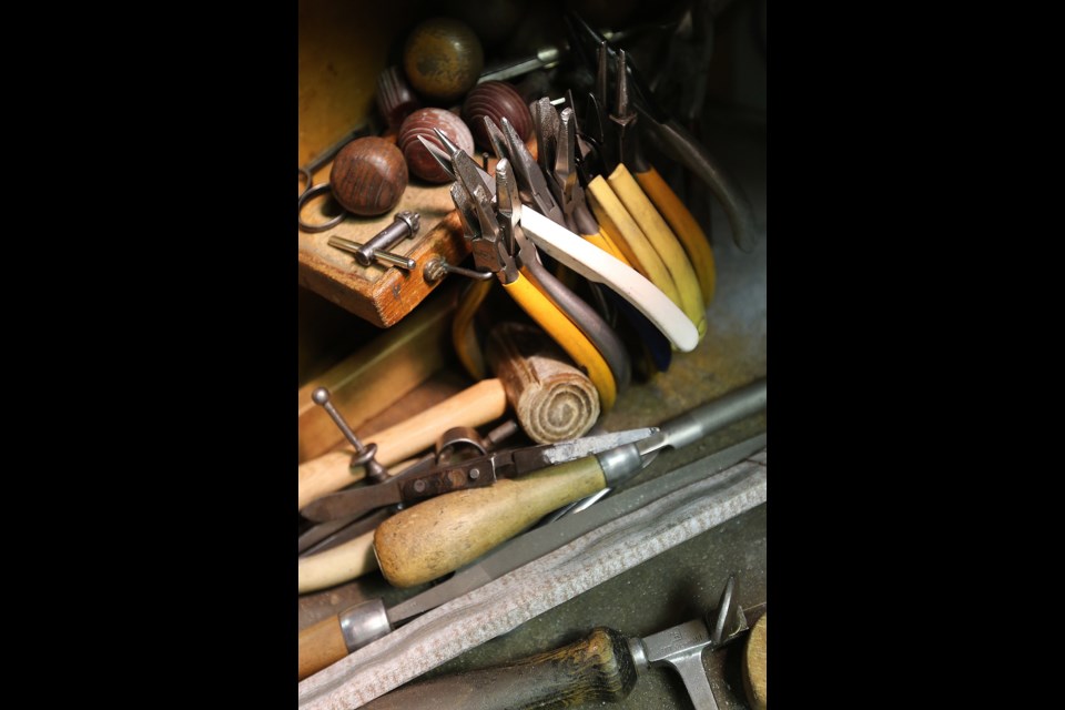 The tools of his trade at Idar Bergseth's Jewelry workshop in Victoria.