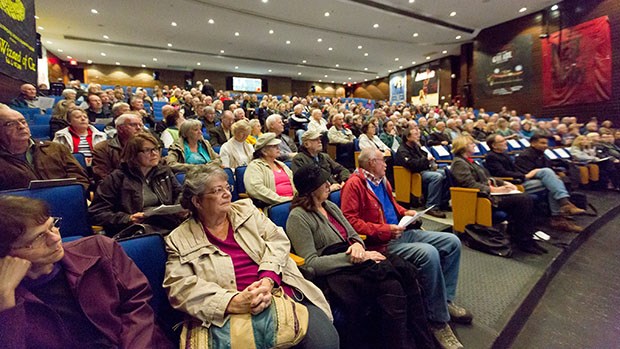 Hundres of residents attended a community town hall meeting in October to oppose the proposal that would see five radio towers erected in Point Roberts. Residents on both sides of the border are planning to rally Sunday afternoon to voice their opposition to the plan.