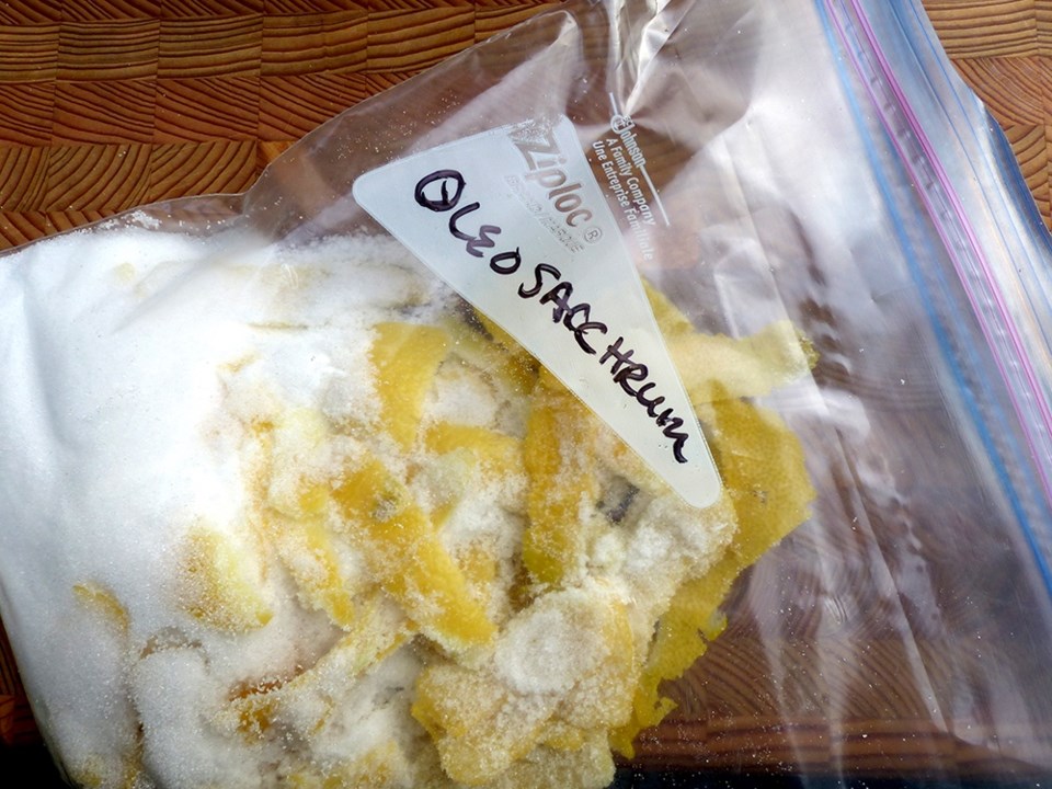 Prepping the oleo saccharum