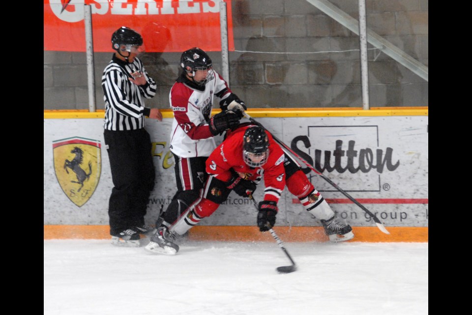 Northwest Giants major midget hockey vs Valley West Hawks at Bby Winter Club