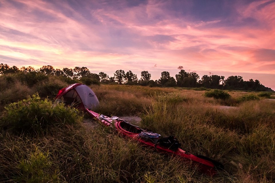 Jillian A. Brown's kayak at sunrise