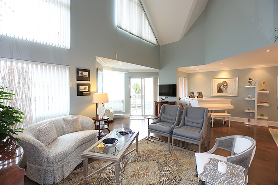 New Westminster Mayor Wayne Wright's two-level, two-bedroom apartment is being offered at a cool $1,099,000. The 2,100-square-foot condo has two decks, two bathrooms, two parking spots and is located near the river at the Tiffany Shores building.