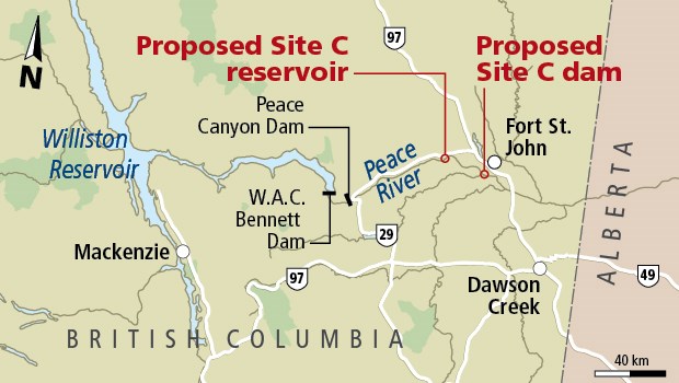 Site C dam map