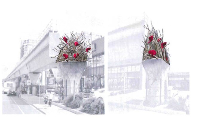 Public art sky train
