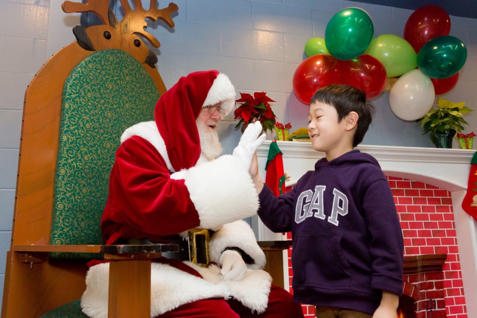 The Corporation of Delta hosted its annual Breakfast with Santa Saturday, Dec. 14 at the South Delta Recreation Centre in Tsawwassen. The event, which always draws a crowd, included a pancake breakfast (courtesy of TOOBs), crafts, face painting and, of course, a visit with Santa.