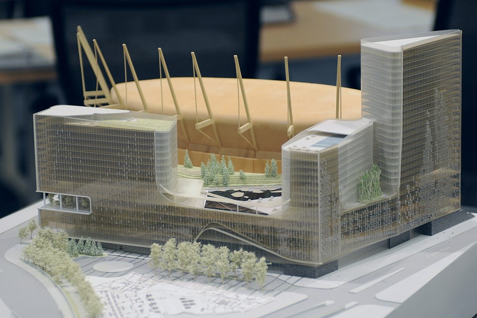 The latest model of the casino complex adjacent to B.C. Place stadium. Photo Dan Toulgoet