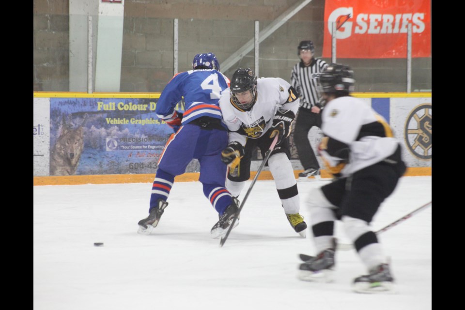 12-15-2013 BWC academy elite 15 (white) vs. Complete Academy in high school league hockey at BWC. Photo: Jason Lang