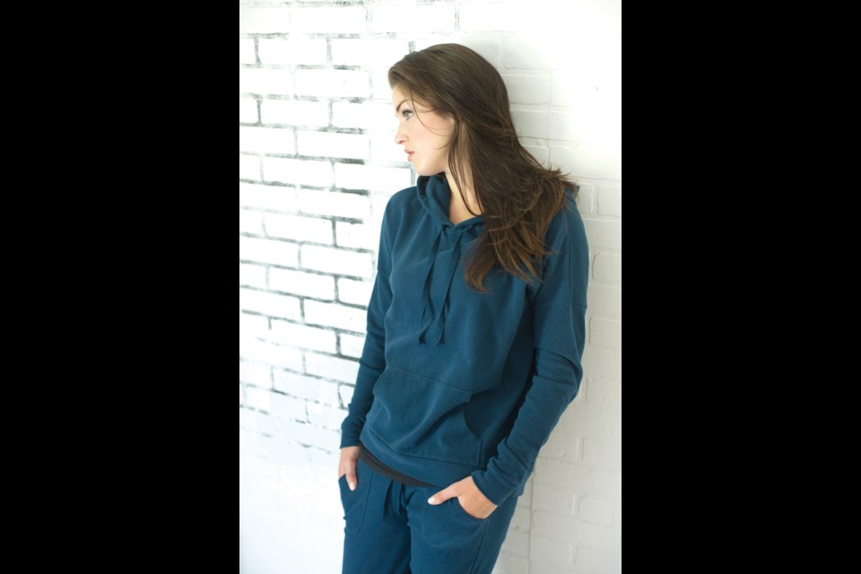 Cosy Peached Jersey Poncho Hoodie and Weekend Pant, both in one of the label’s popular winter colours, Twilight .