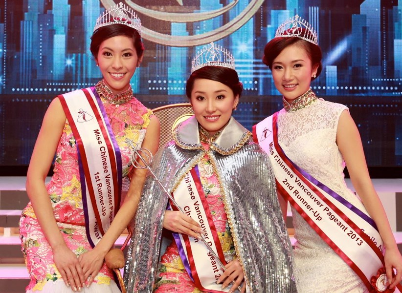 Miss Chinese Vancouver 2013 Cindy Zhong (centre) held court with runner-up Jennifer Lee (right) and Jamie Gao. The pageant raised $450,000 for the Canadian Cancer Society.