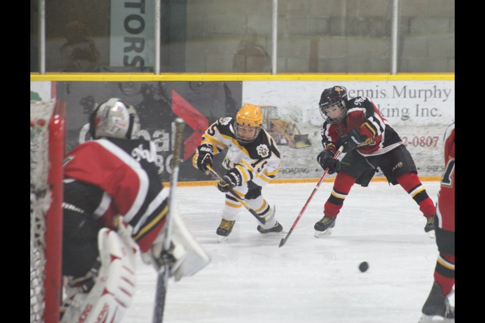 12-22-2013 BWC (white) Atom A4 vs. New Westminster at BWC. Photo: Jason Lang