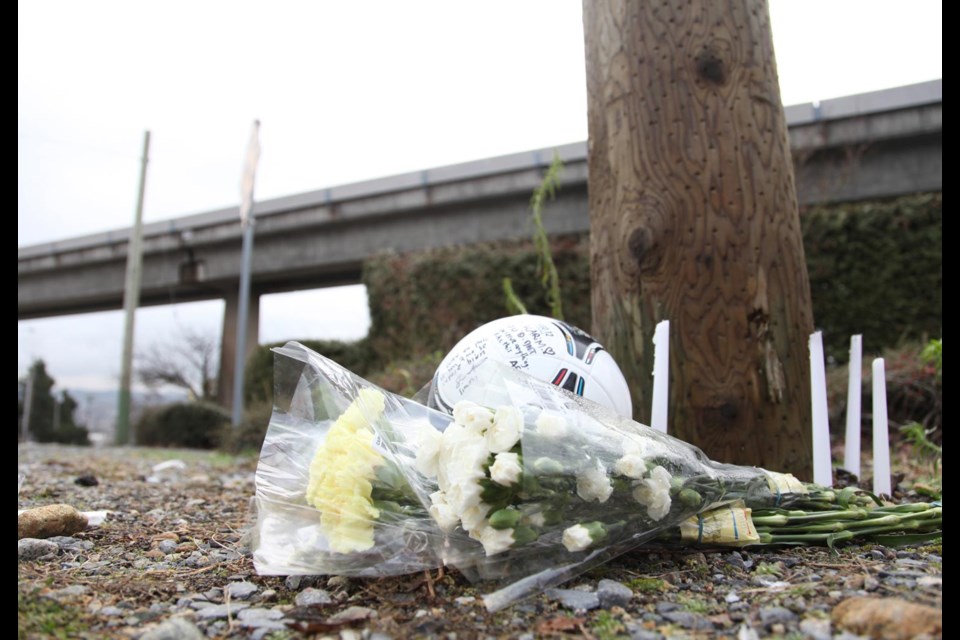 Remembered: Family and friends have set up a memorial near where Karim Meskine was found unconscious on Dec. 17. A trust fund has also been set up to help Meskine's family during this time.