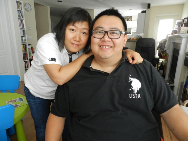 David Chin, with wife Carol, not long after the surgery. Chin used to entertain clients several times a week at dim sum restaurants.