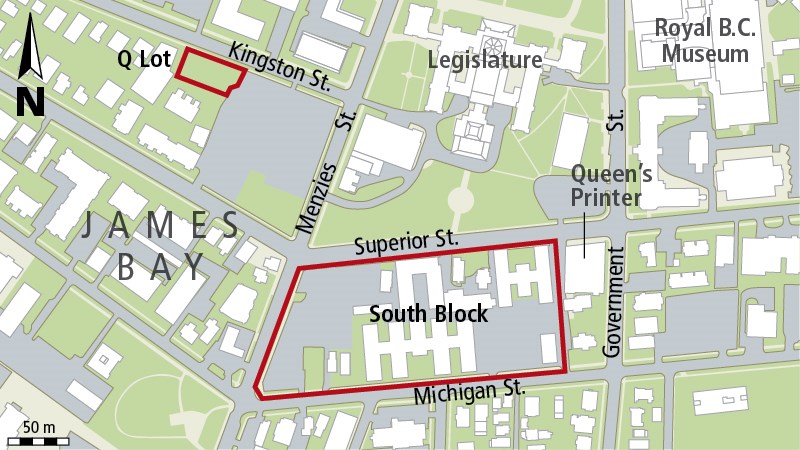 Map of South Block near legislature