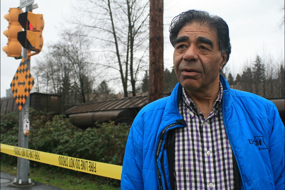 Burnaby city councillor Sav Dhaliwal was at the scene of a three-car train derailment in Burnaby on Saturday. The cars were carrying coal, and Dhaliwal and is concerned about the rail shipments coming through Burnaby.
