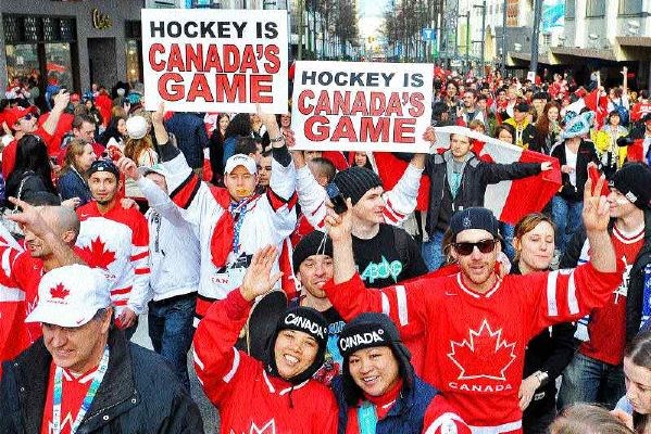 Hockey fans  packed Vancouver's downtown to celebrate Team Canada's gold medal  victory over the U.S. on the last day of the Olympic Winter Games on  Feb. 28.