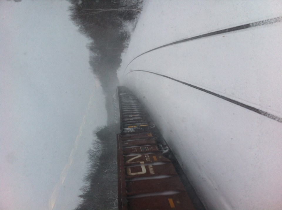 passing freight train