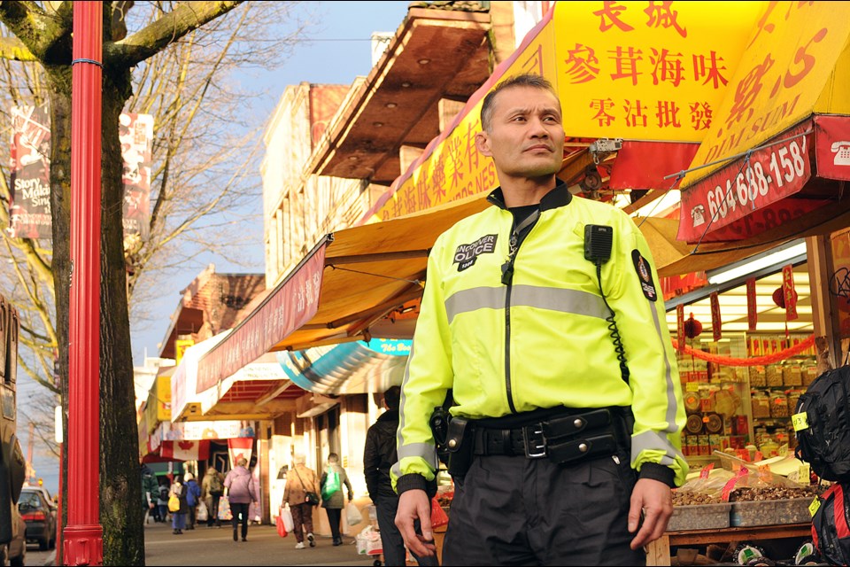 Const. Wes Fung is in his 29th year as a police officer, with his last four years as the neighbourhood cop in Chinatown and Gastown. photo Dan Toulgoet