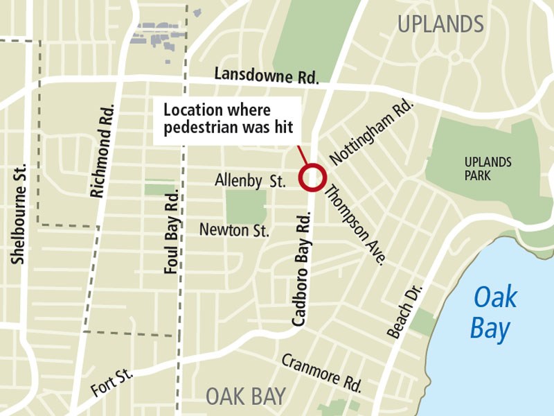 MAP-Location where pedestrian was hit