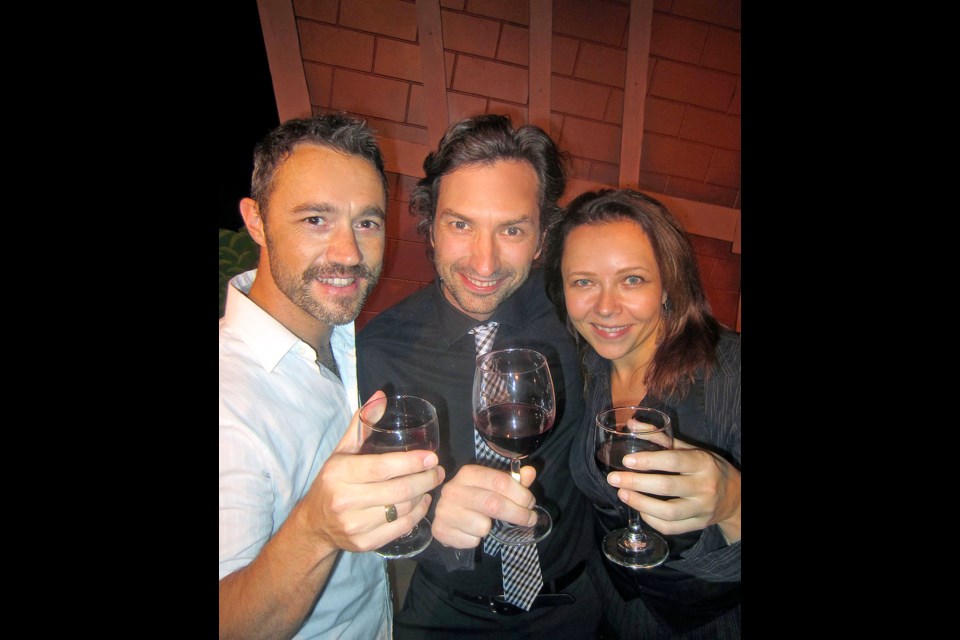 From left, improv actors Michael Teigen, David Michard and Denise Jones yukked it up at Vancouver TheatreSport’s marquee fundraiser.