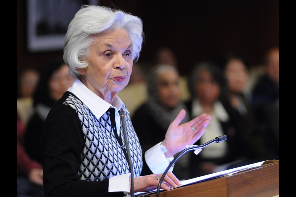 Activist Lorna Gibbs spoke at the finance meeting at city hall Wednesday morning. Photo Dan Toulgoet