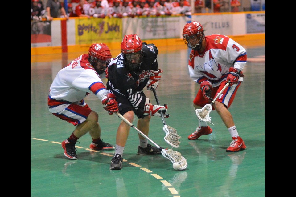 Daniel Perreault, right, was drafted in the fourth round by the Burnaby Lakers at the WLA junior A entry draft in Langley last Thursday.