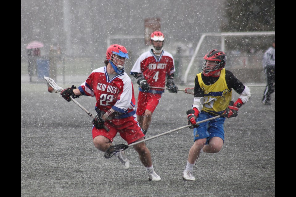 02-22-2014
NW u16 (red) vs Victoria tier 1 field lacrosse prov championships.
photo Jason Lang