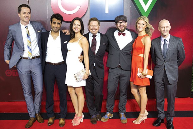 Ladner’s Darcy Michael (third from right) is a cast member on Spun Out, a new comedy on CTV. The two-night premiere airs March 6 and 7.