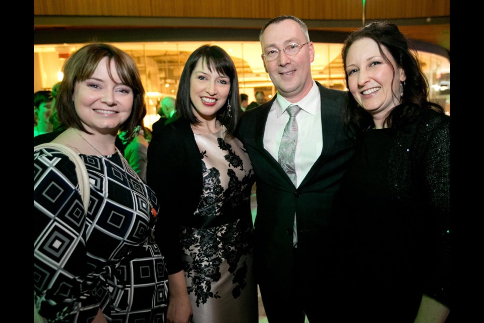 Tanya Smith, Dana Hutchings of CHEK News with Brad Dovey, and Megan Casey of Odlum Brown
