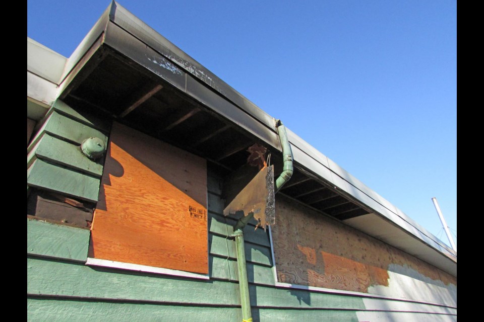 Riverside Elementary on Meadow Avenue is now under 24/7 guard after a fire was started inside the building late last year. Evidence of the fire, which began inside the building, can be seen in this photo.